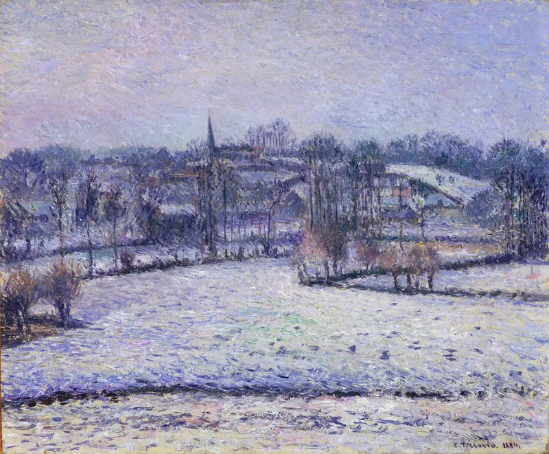 Scène de neige à Éragny (Vue de Bazincourt) - Camille Pissarro