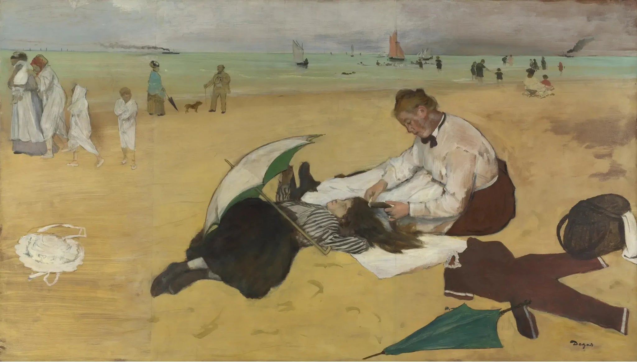Scène de plage - Edgar Degas image 1 copie de tableau peinte à la main