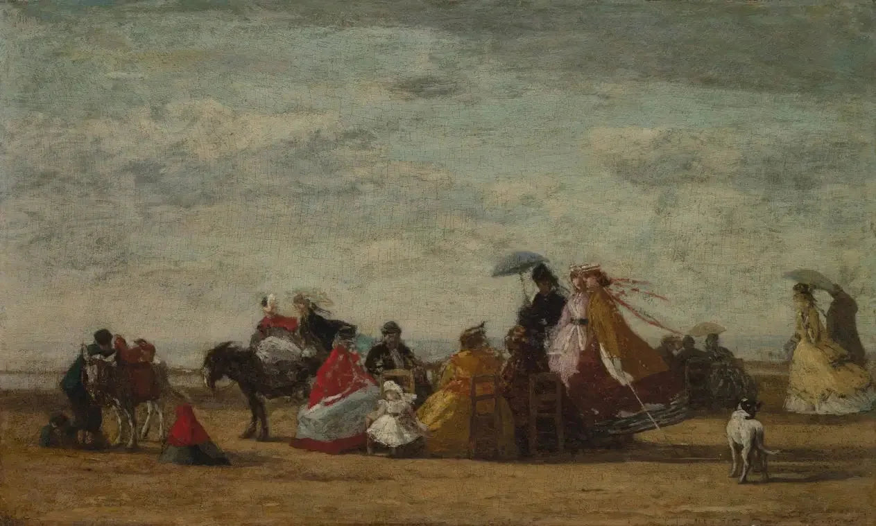 Scène de plage - Eugène Boudin image 1 reproduction d’œuvre d’art à l’huile