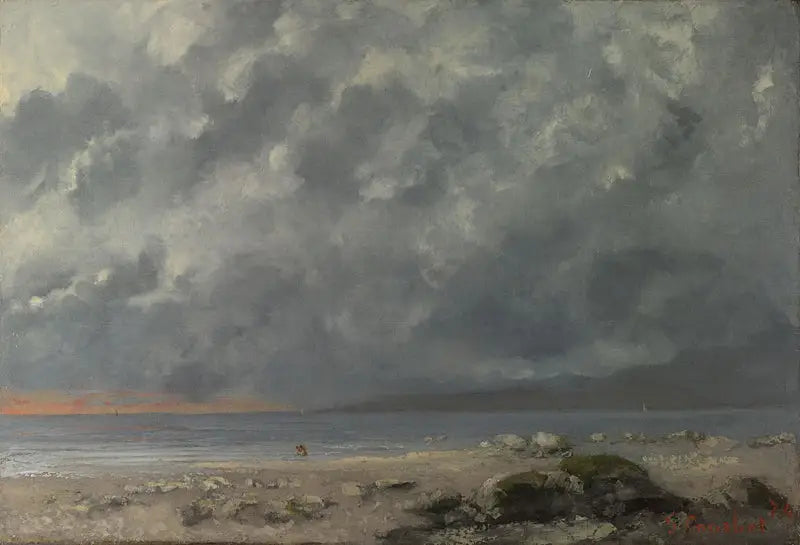 Scène de plage - Gustave Courbet image 1 reproduction de peinture à l’huile