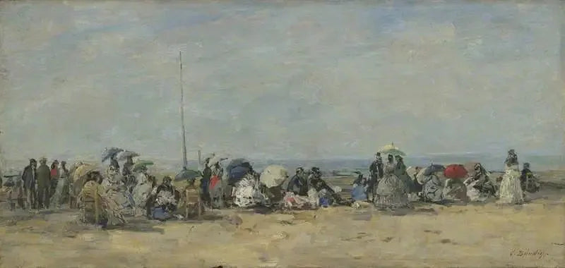 Scène de plage, Trouville - Eugène Boudin image 1 reproduction d’œuvre d’art à l’huile