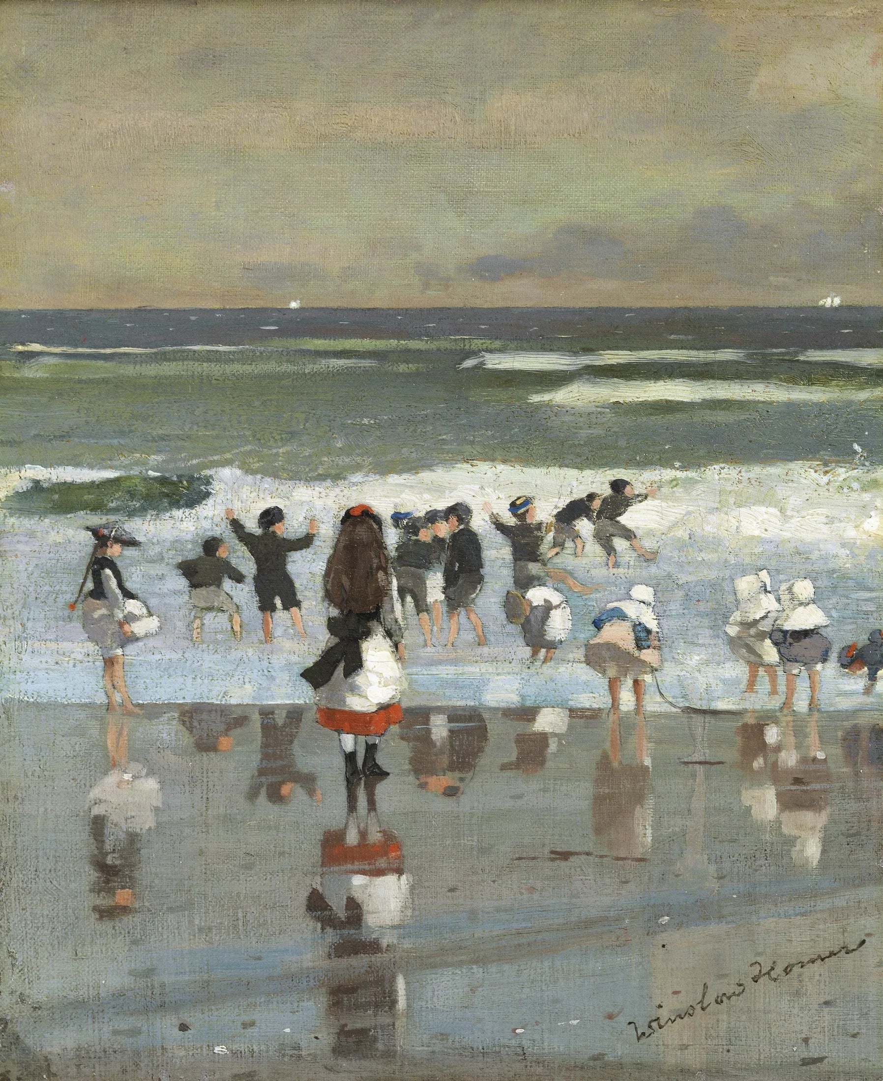 Scène de plage - Winslow Homer image 1 reproduction de peinture à l’huile