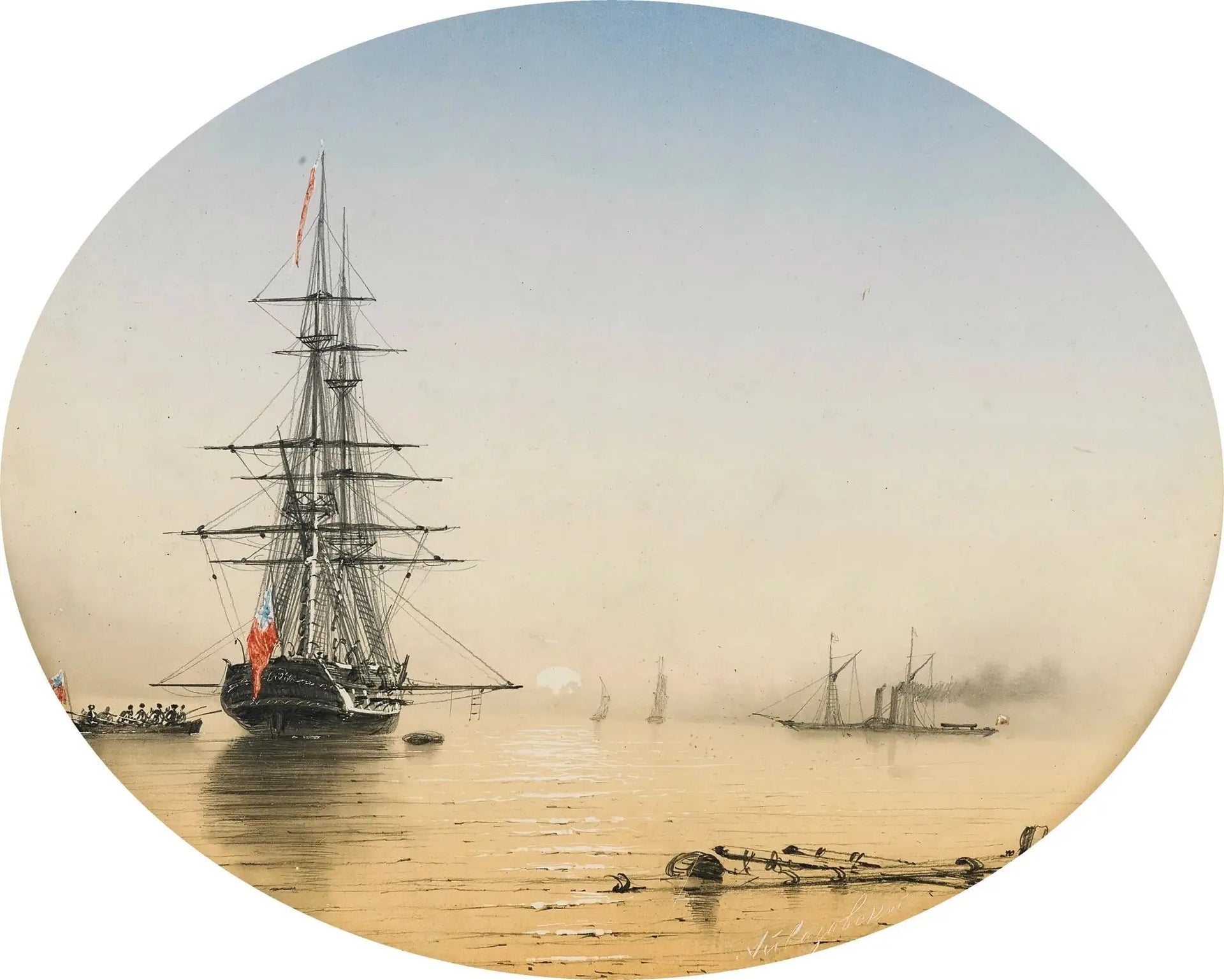 Scène de port - Ivan Aïvazovski image 1 tableau peint à l’huile sur toile