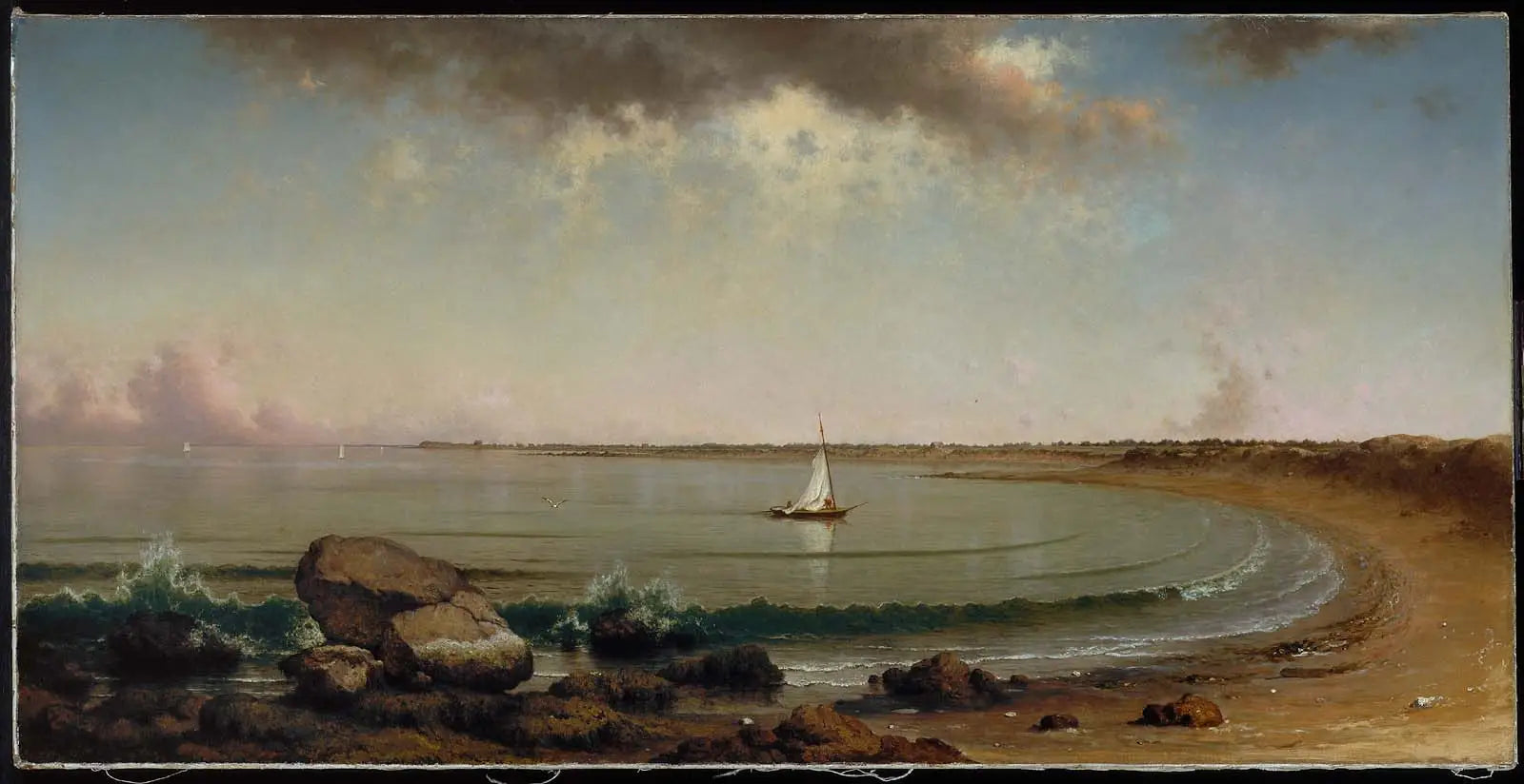 Scène de rivage : Point Judith - Martin Johnson Heade image 1 tableau peint à l’huile sur toile