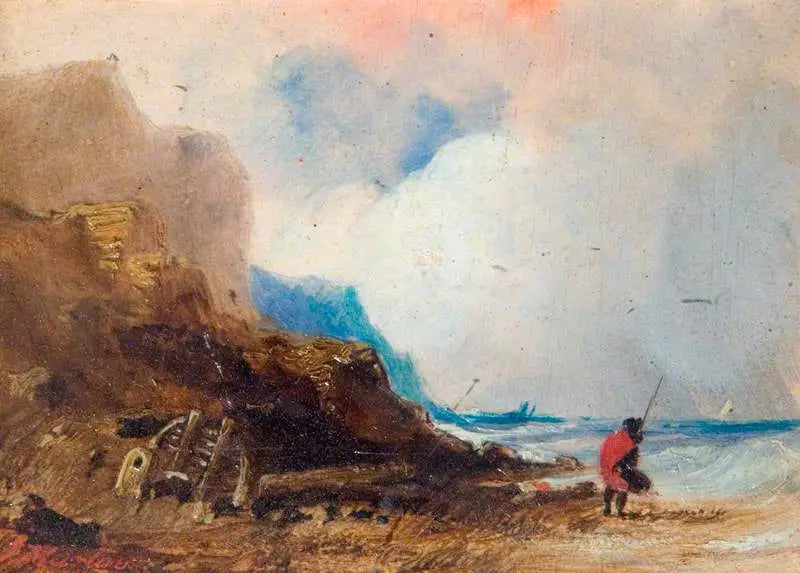 Scène de rivage, soirée - John Martin image 1 reproduction de peinture à l’huile