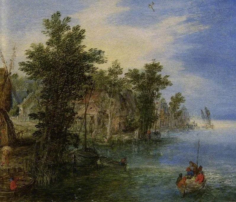 scène de rivière - Jan Brueghel le Jeune image 1 copie de tableau peinte à la main