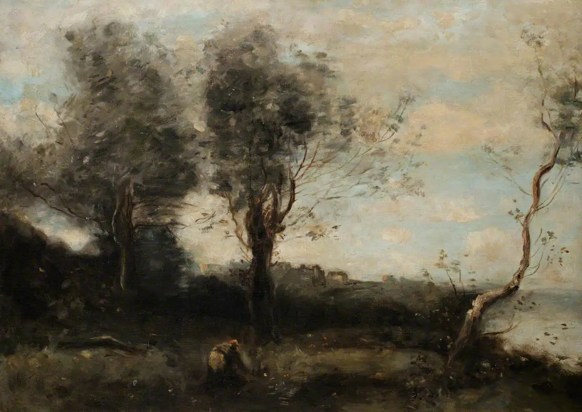Scène de rivière - Jean-Baptiste Camille Corot image 1 reproduction d’œuvre d’art à l’huile