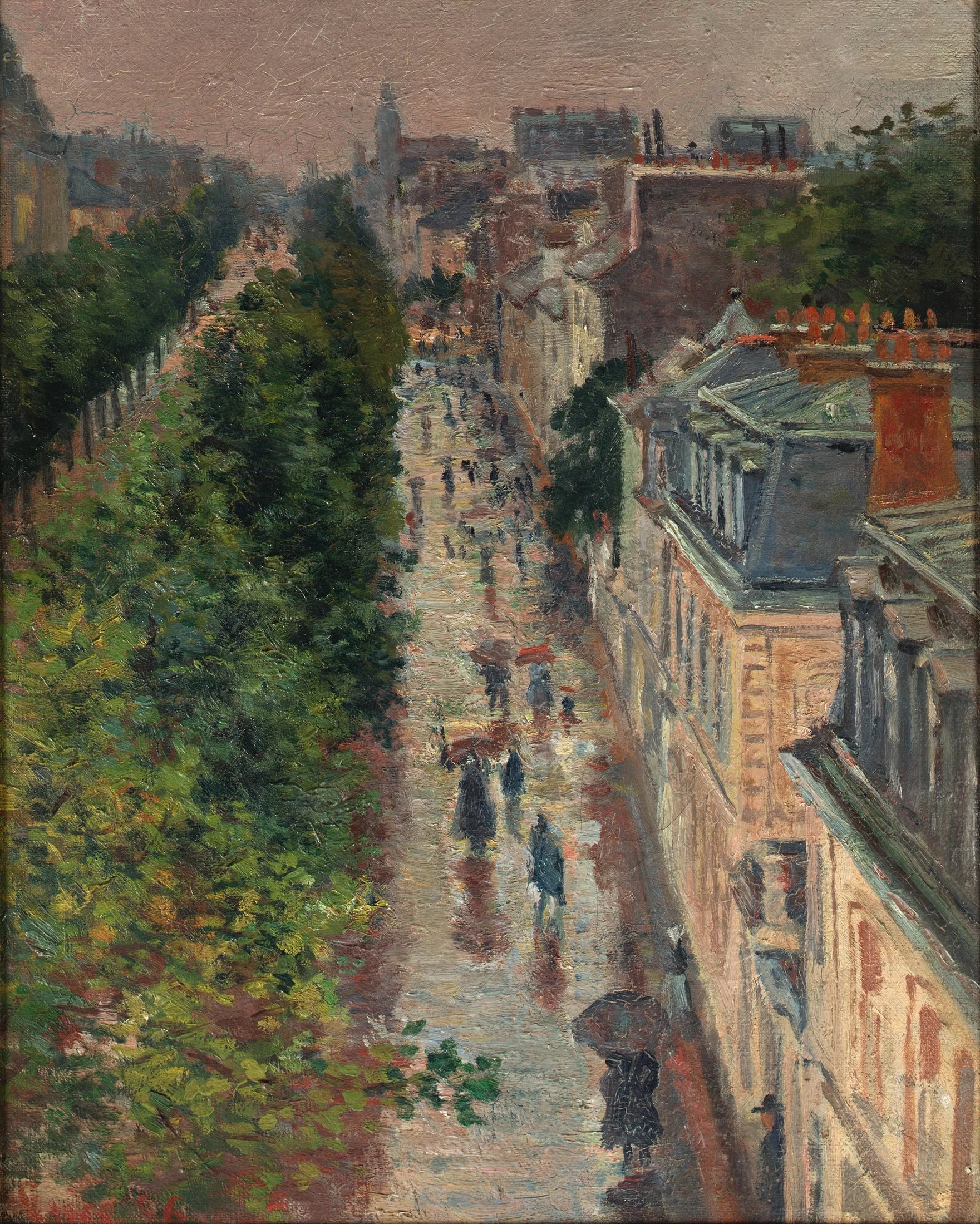 Scène de Rue à Paris - Maximilien Luce image 1 reproduction de peinture à l’huile