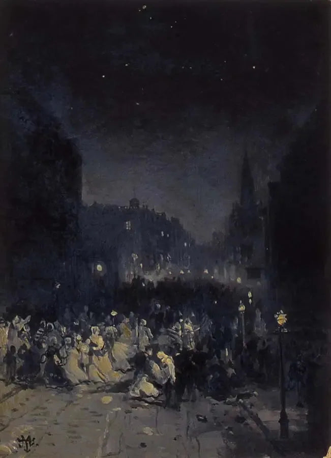 Scène de rue - Thomas Moran image 1 copie de tableau peinte à la main