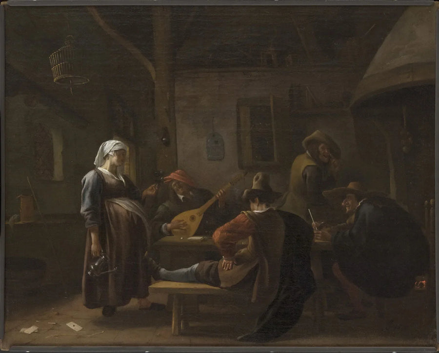 Scène de taverne avec une hôtesse enceinte - Jan Steen