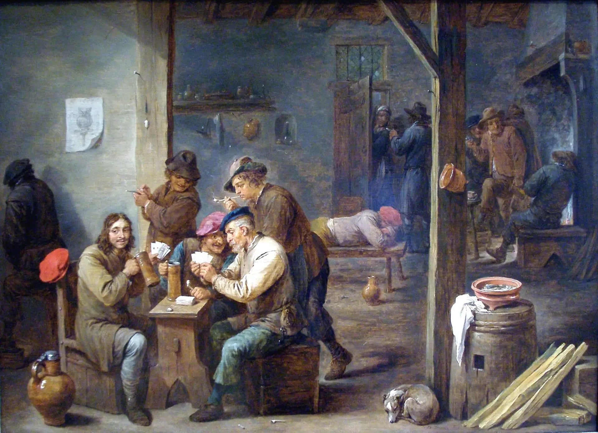 Scène de taverne - David Teniers le Jeune image 1 reproduction de peinture à l’huile