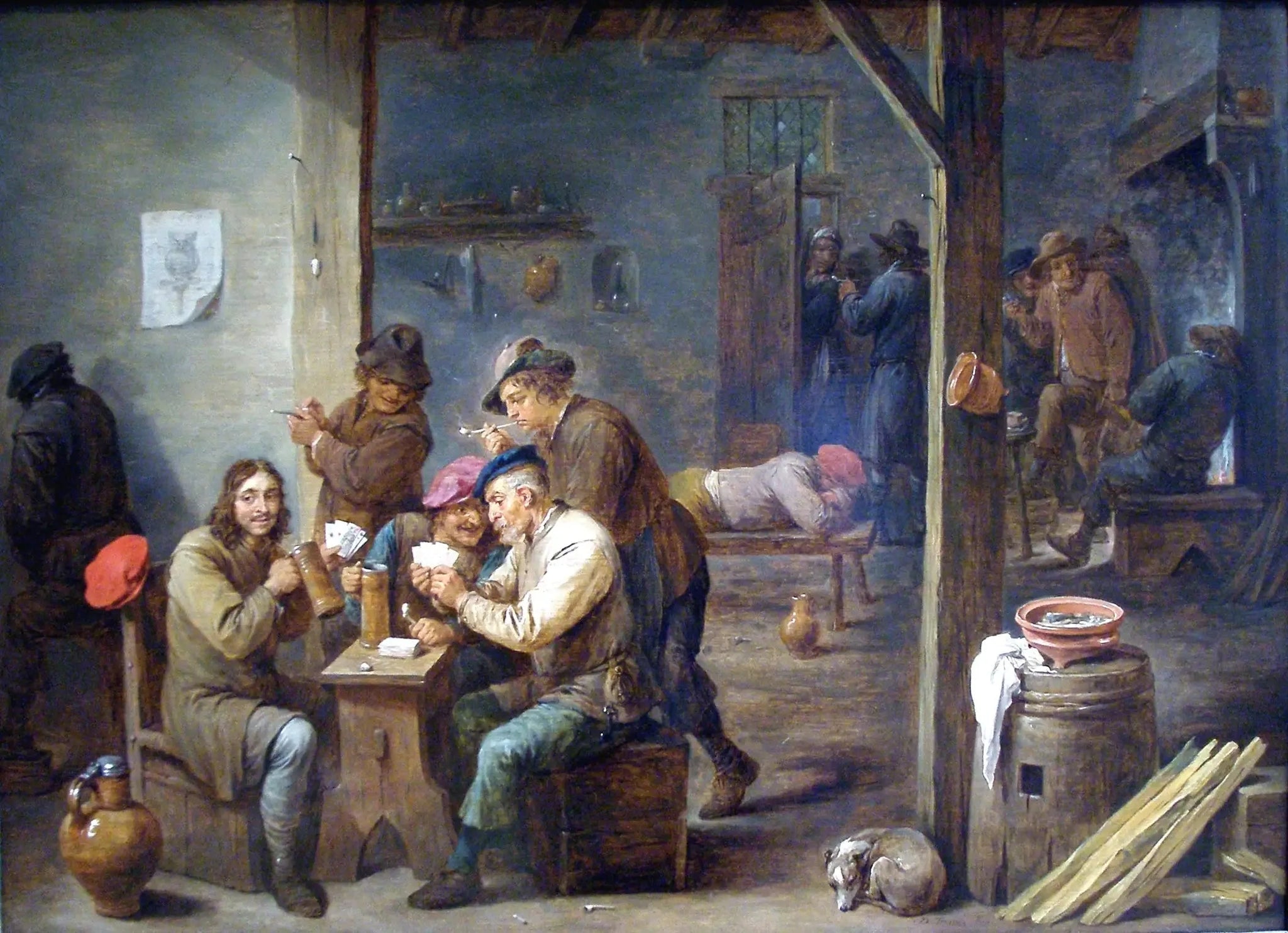 Scène de taverne - David Teniers le Jeune image 1 reproduction de peinture à l’huile