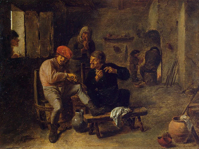 Scène de taverne (Le violoniste du village) - Adriaen Brouwer image 1 copie de tableau peinte à la main