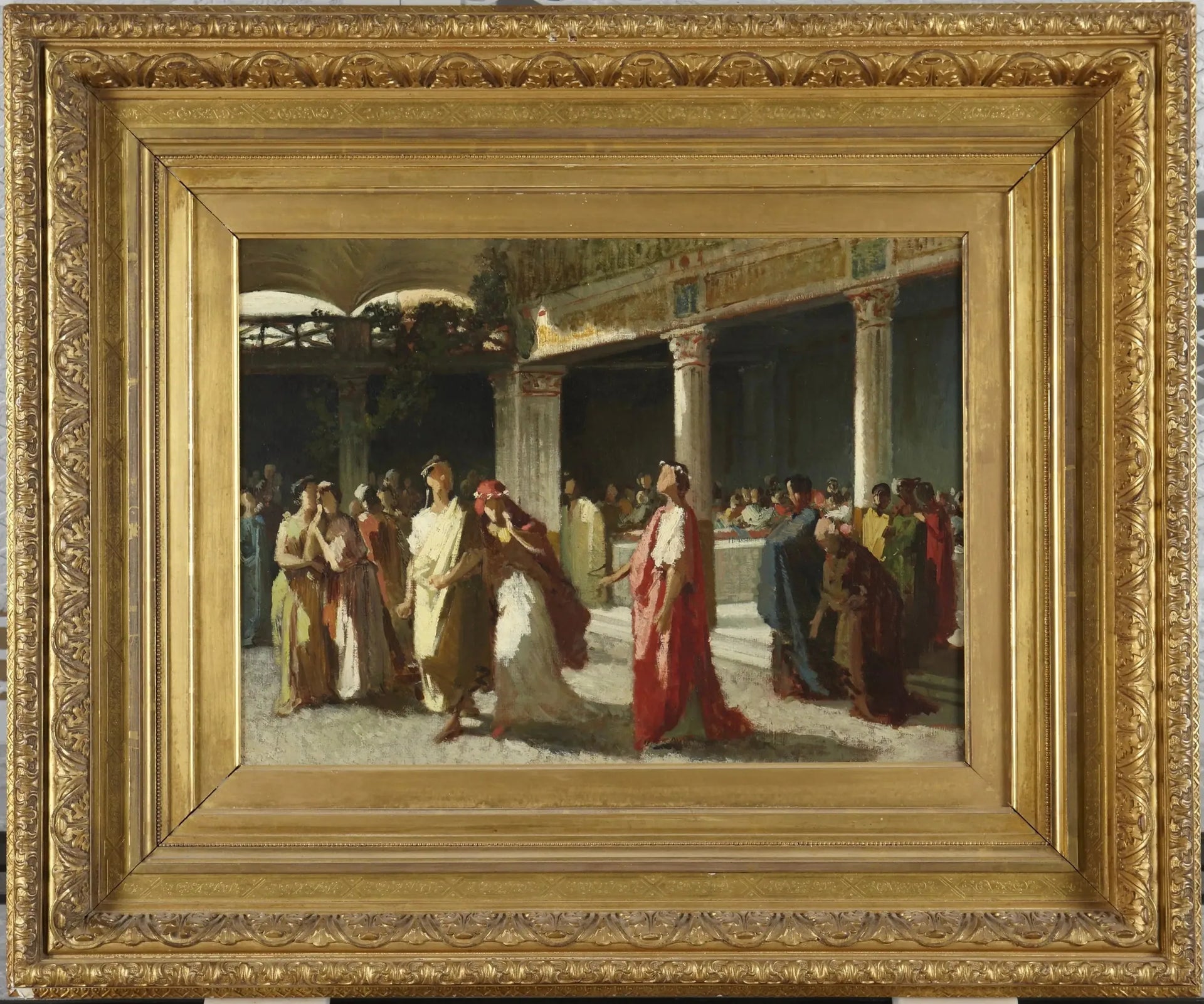 Scène dramatique dans un tribunal - Frederic Leighton image 1 tableau peint à l’huile sur toile