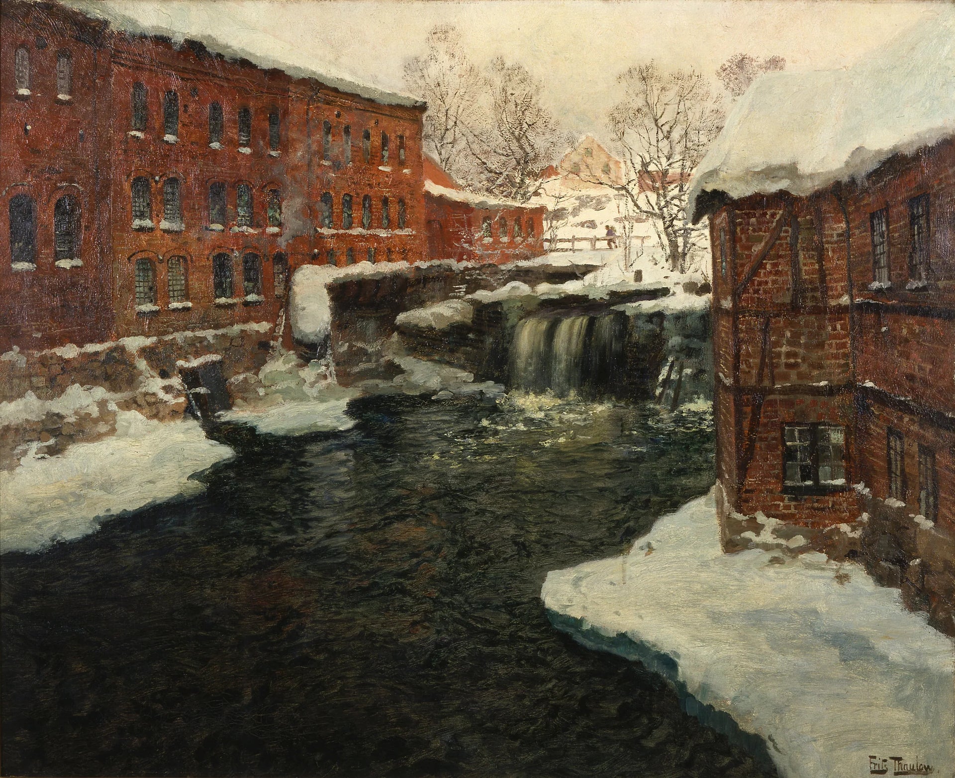Scène du moulin - Frits Thaulow image 1 tableau peint à l’huile sur toile
