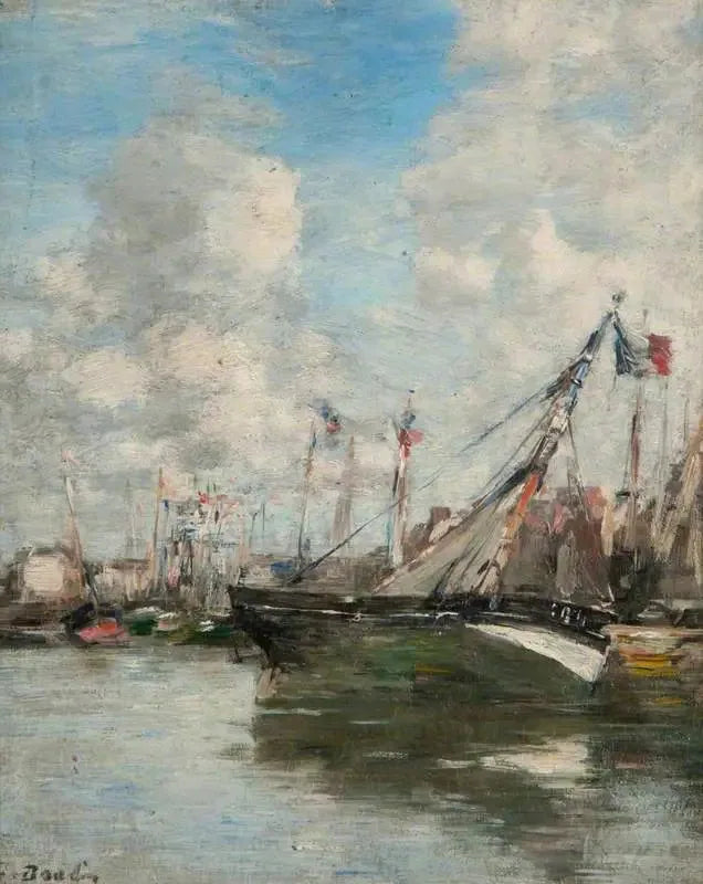 Scène du port, Trouville - Eugène Boudin image 1 tableau peint à l’huile sur toile