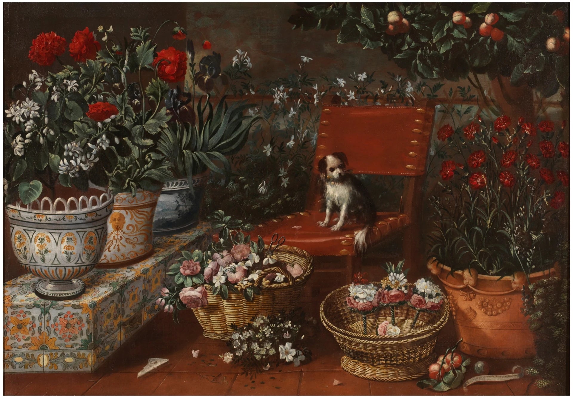 Scène de jardin avec chien - Tomás Yepes
