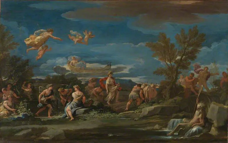 Scène mythologique de l'agriculture - Luca Giordano image 1 reproduction artisanale de tableau