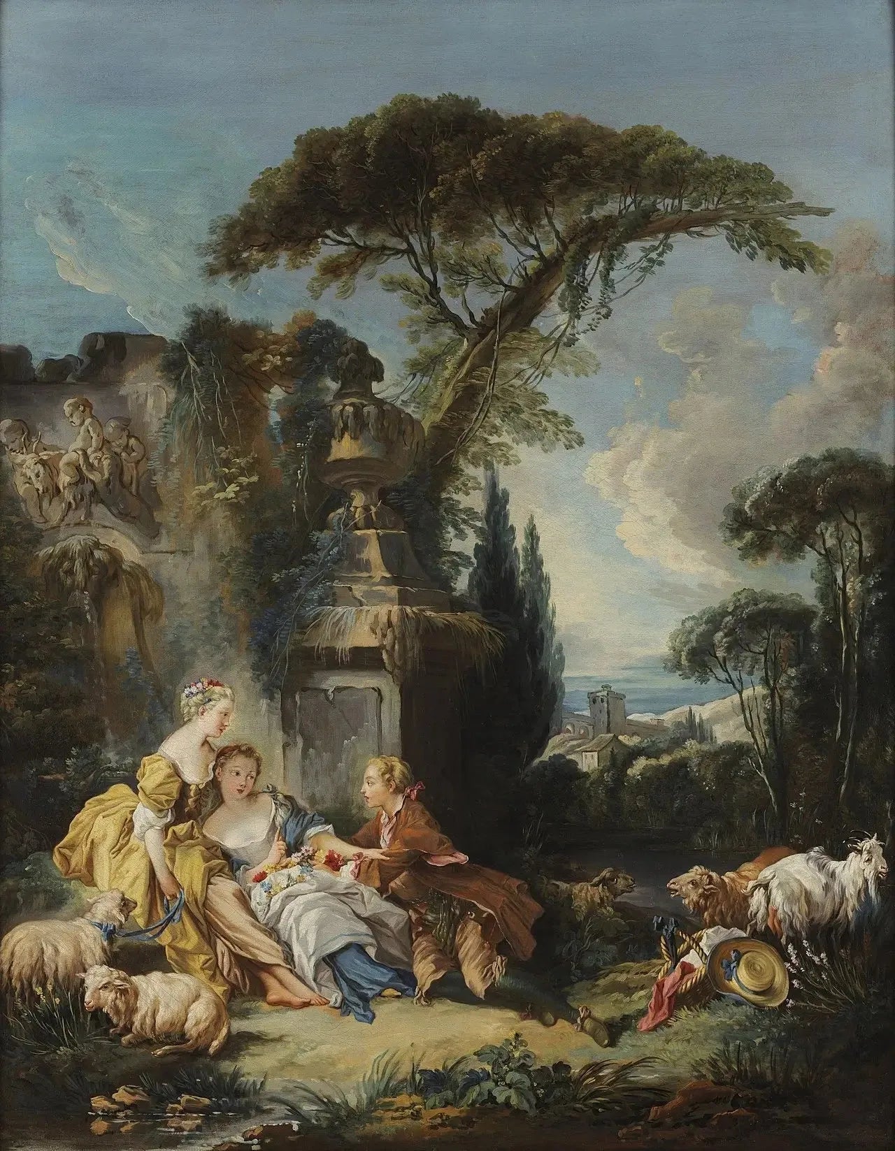 Scène pastorale - François Boucher image 1 reproduction d’œuvre d’art à l’huile