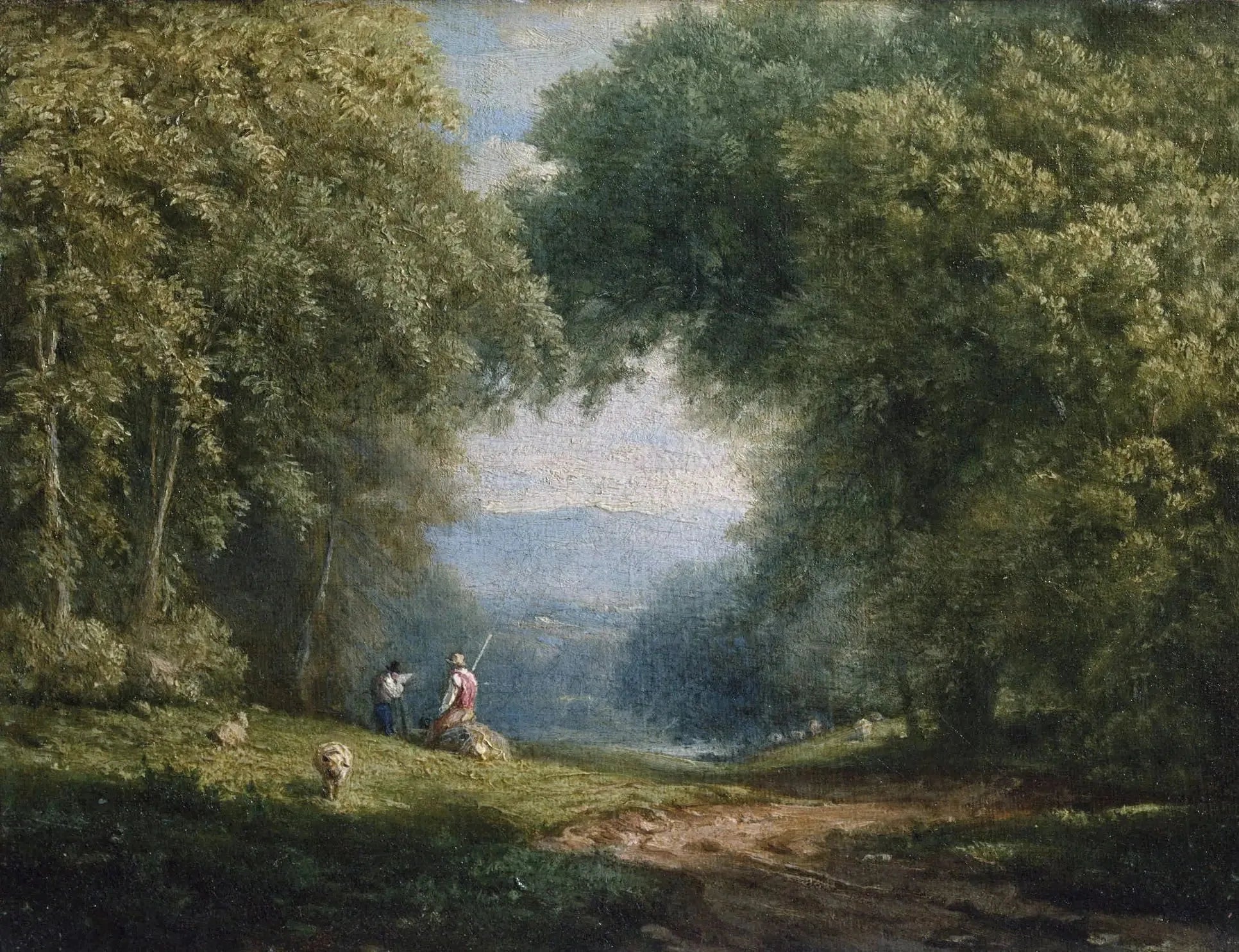 Scène pastorale - George Inness image 1 reproduction de peinture à l’huile