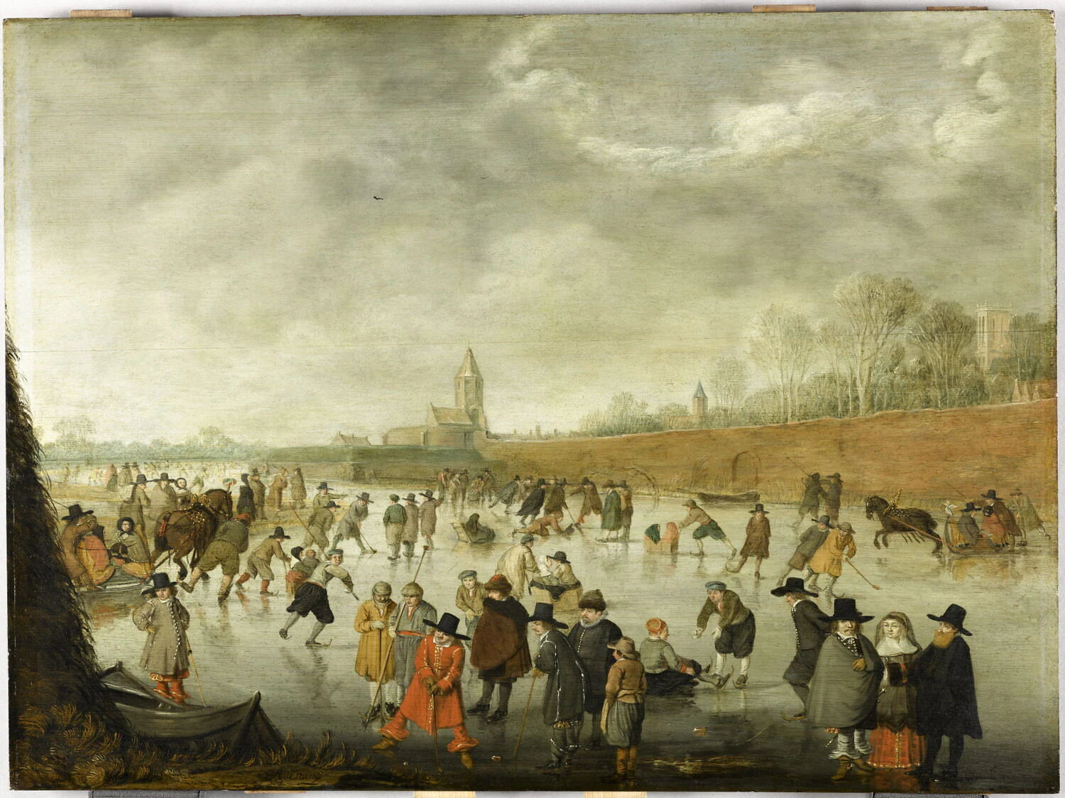 Scène de patinage à Kampen - Barend Avercamp