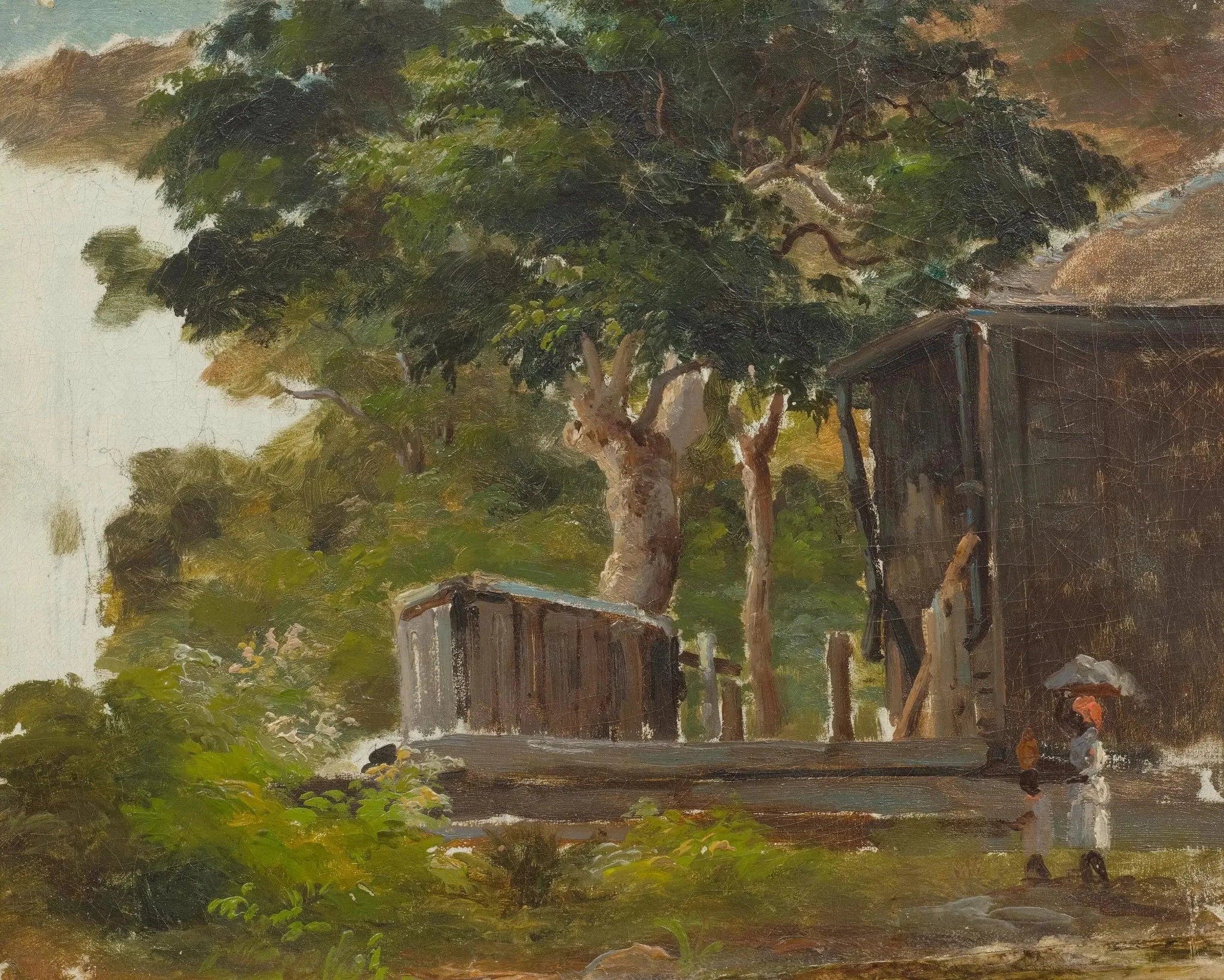 Scène villageoise - Camille Pissarro image 1 reproduction artisanale de tableau