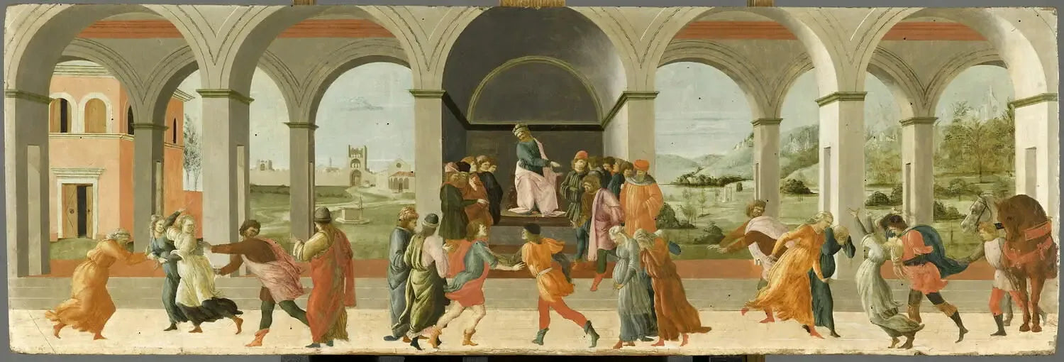 Scènes de l'histoire de Virginie - Filippino Lippi image 1 copie peinte à la main à l’huile