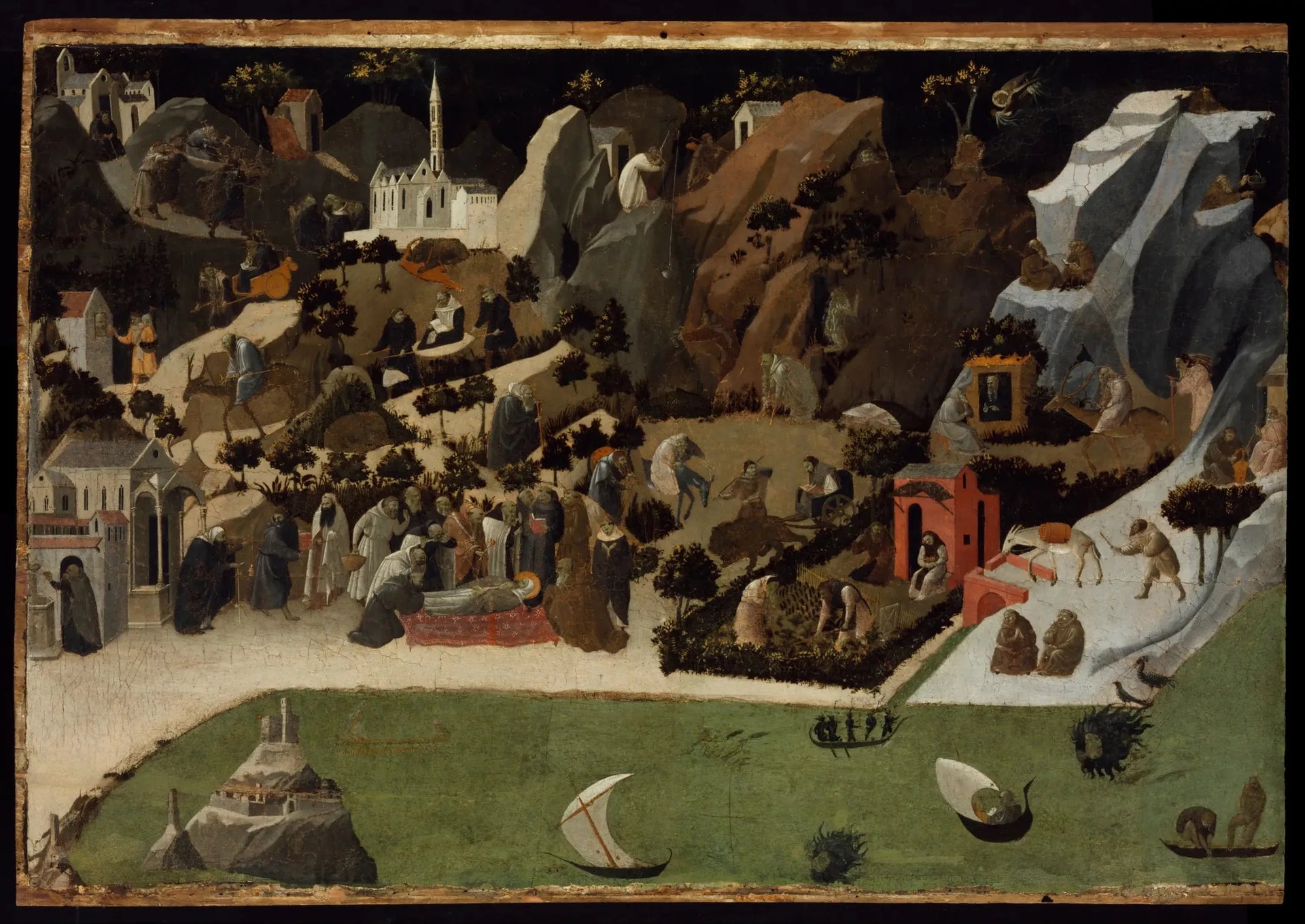 Scènes de la vie des Pères du désert (Thébaïde) - Fra Angelico image 1 reproduction artisanale de tableau