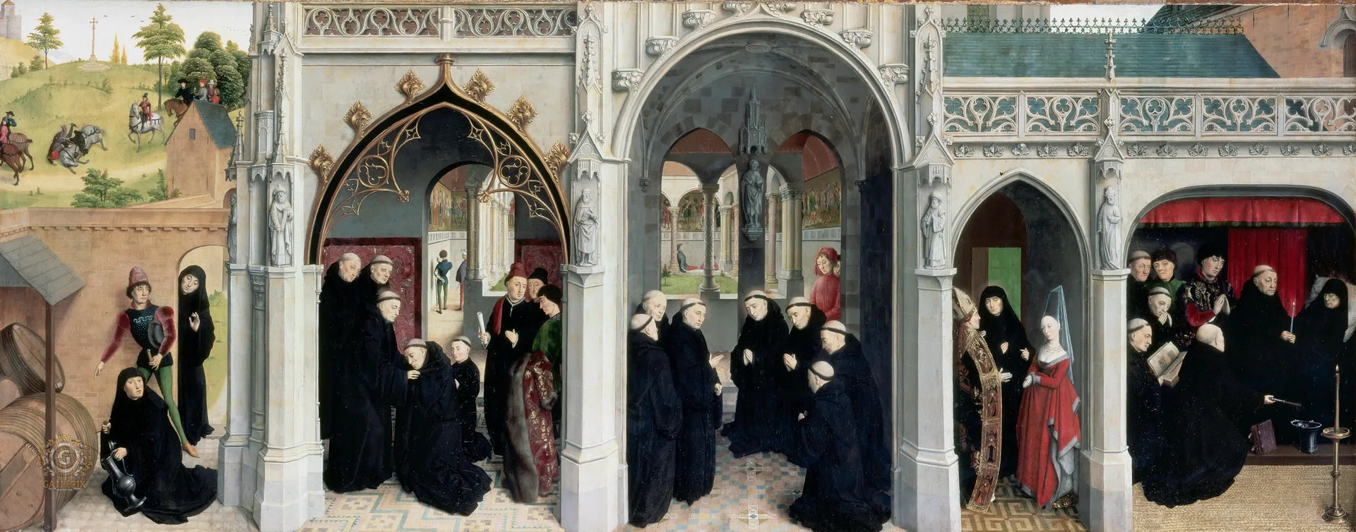 Scènes de la vie de saint Bertin - Simon Marmion image 1 copie peinte à la main à l’huile