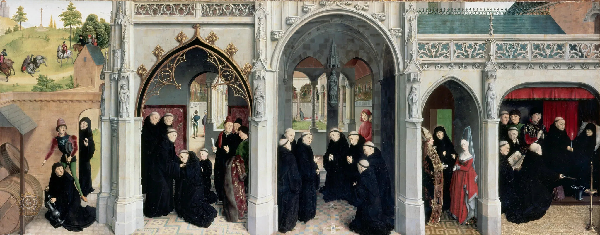 Scènes de la vie de saint Bertin - Simon Marmion image 1 copie peinte à la main à l’huile