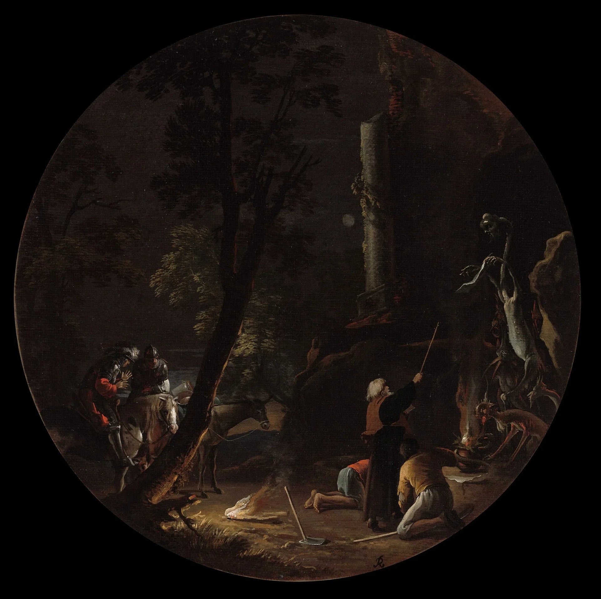 Scènes de sorcellerie : la nuit - Salvator Rosa image 1 reproduction artisanale de tableau