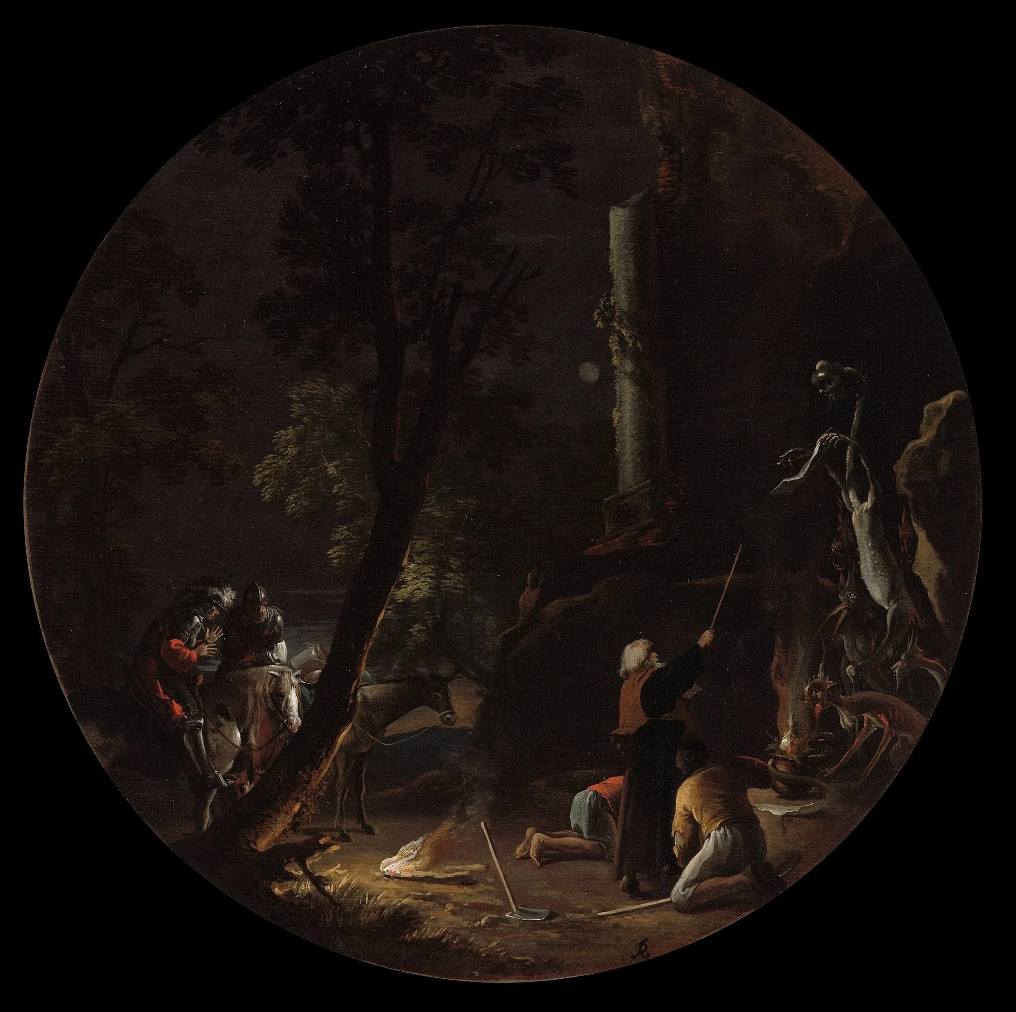 Scènes de sorcellerie : la nuit - Salvator Rosa image 1 reproduction artisanale de tableau