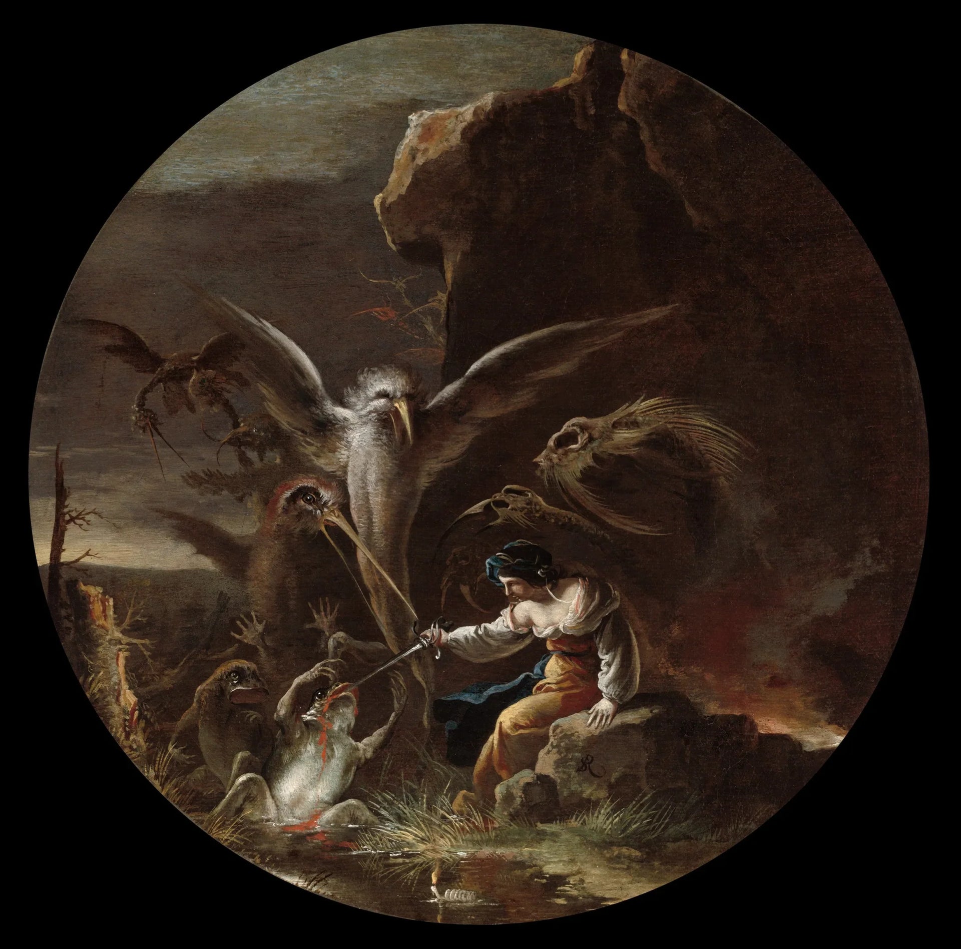 Scènes de sorcellerie : Matin - Salvator Rosa image 1 reproduction de peinture à l’huile
