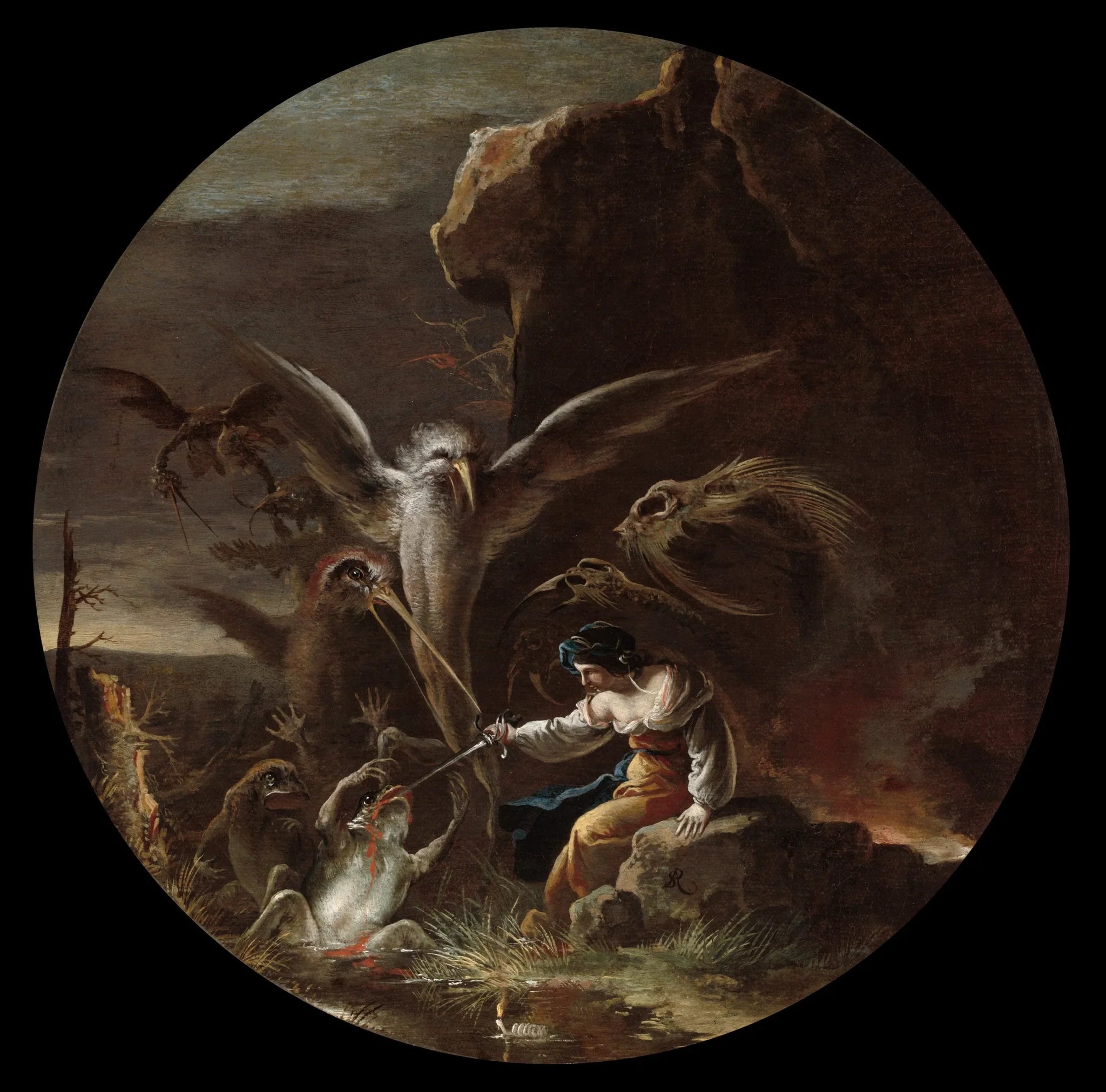 Scènes de sorcellerie : Matin - Salvator Rosa image 1 reproduction de peinture à l’huile
