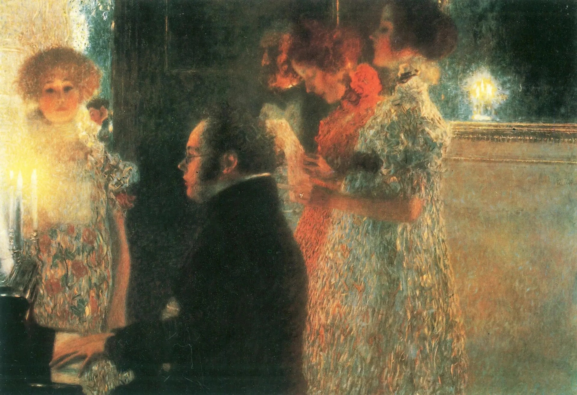 Schubert au piano II - Gustav Klimt image 1 copie de tableau peinte à la main