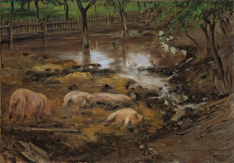 Schweinepfuhl - Lovis Corinth image 1 copie de tableau peinte à la main