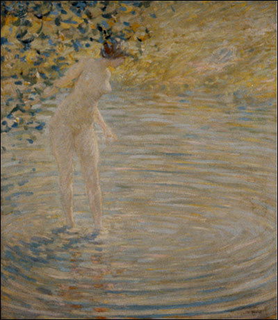 Se baigner dans un ruisseau - Robert Lewis Reid image 1 reproduction artisanale de tableau