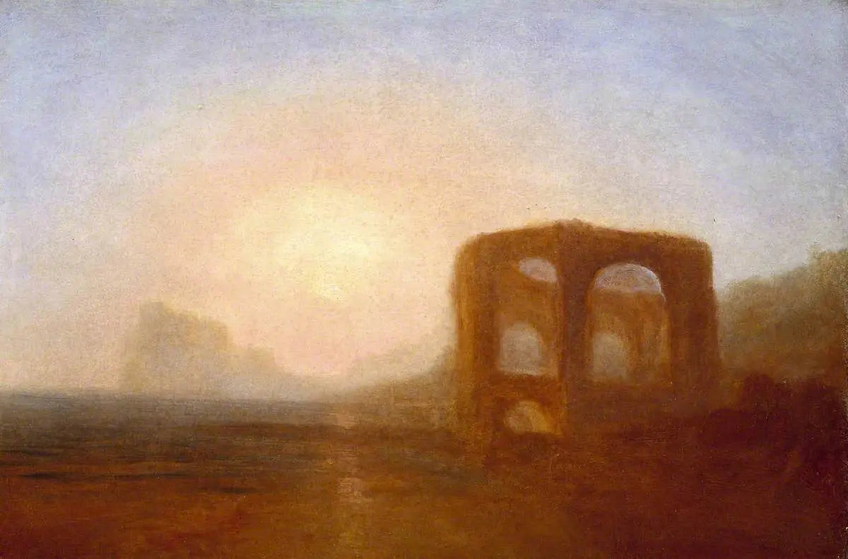 Seacoast with Ruin, probably the Bay of Baiae - J. M. W. Turner image 1 reproduction artisanale de tableau
