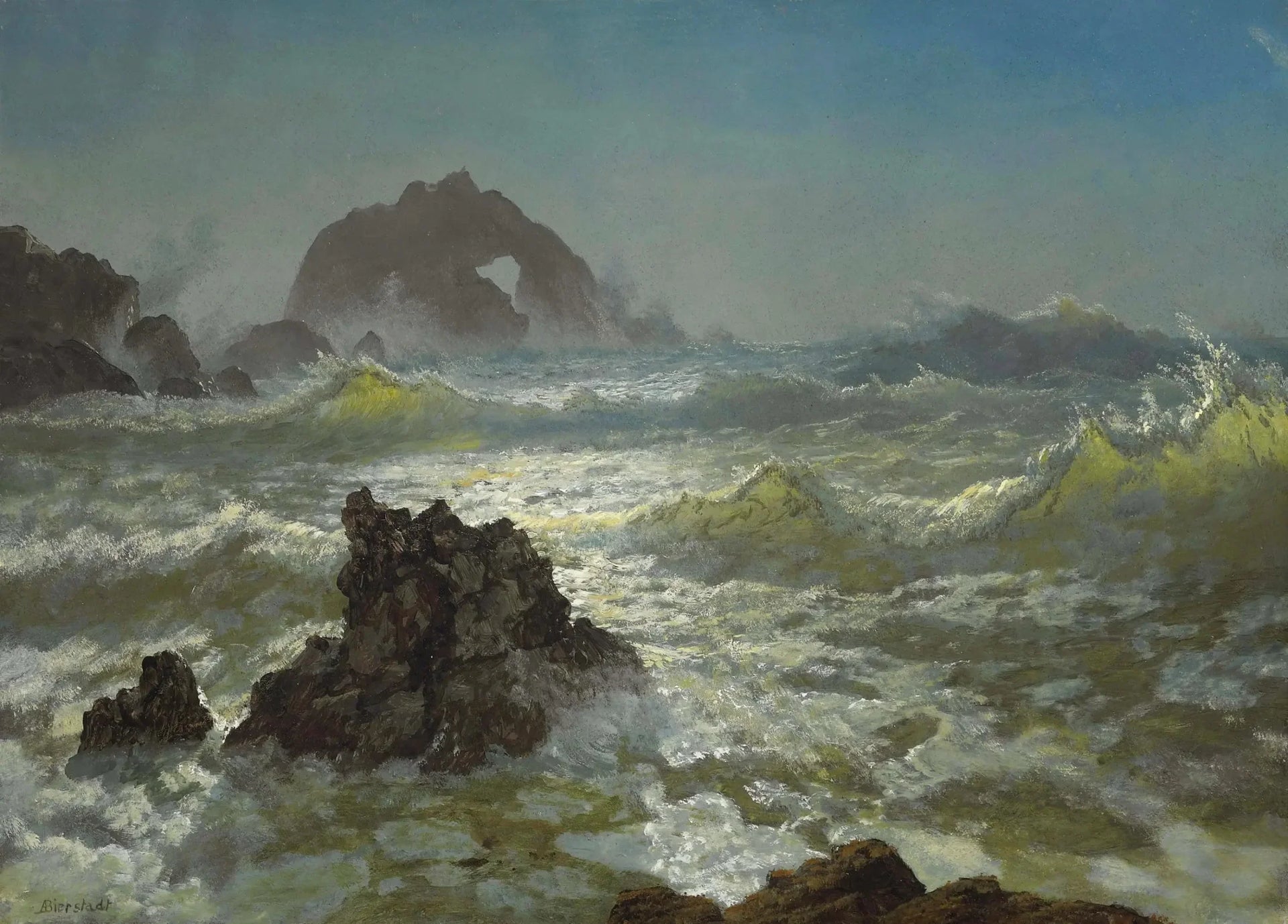 Seal Rock, Californie - Albert Bierstadt image 1 reproduction artisanale de tableau