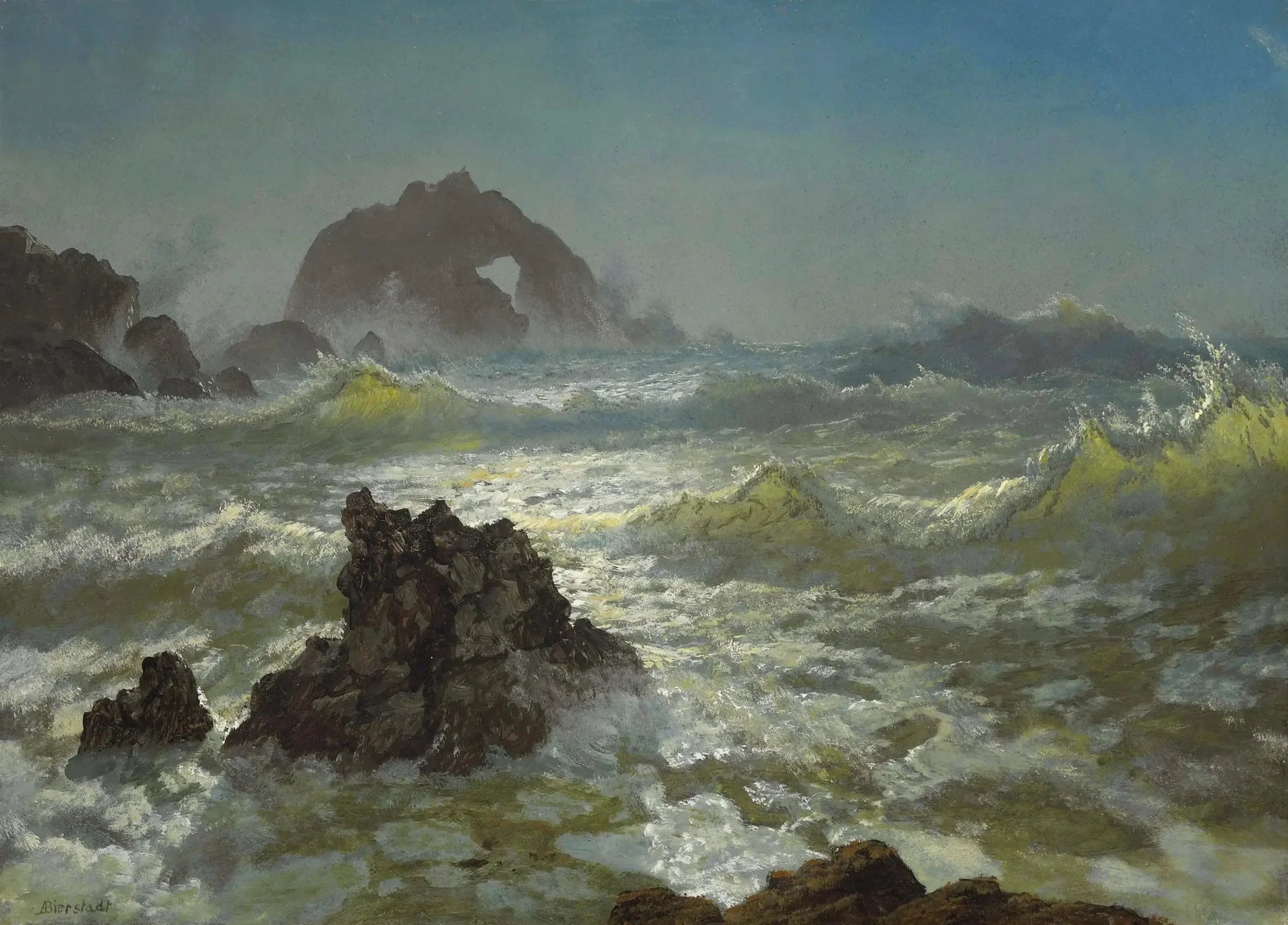 Seal Rock, Californie - Albert Bierstadt image 1 reproduction artisanale de tableau