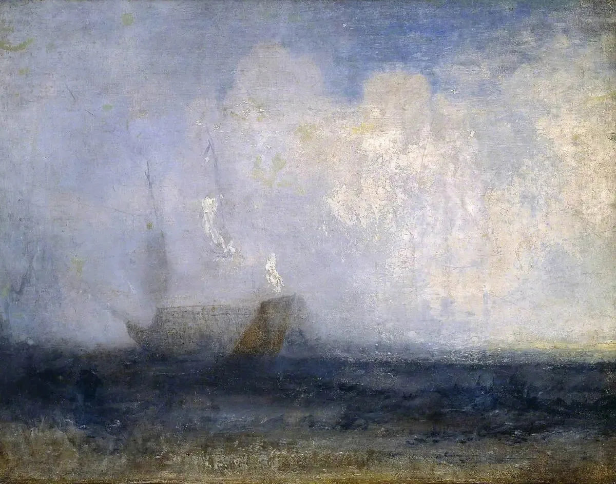 Seascape with a Sailing Boat and a Ship - J. M. W. Turner image 1 reproduction d’œuvre d’art à l’huile