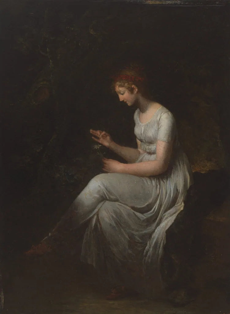 Seated Woman Plucking a Flower - Pierre-Paul Prud'hon image 1 reproduction artisanale de tableau