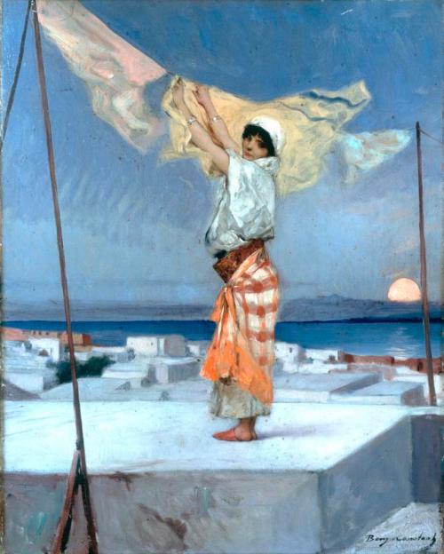 Séchage du linge - Jean-Joseph Benjamin-Constant image 1 reproduction artisanale de tableau