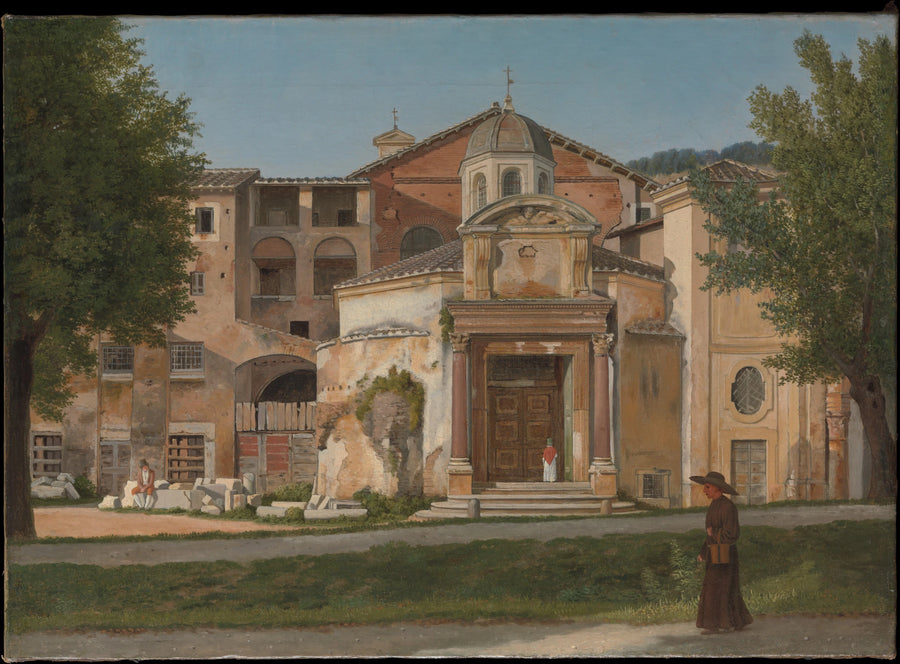 Une section de la Via Sacra, Rome (l'église des Saints Côme et Damien) - Christoffer Wilhelm Eckersberg