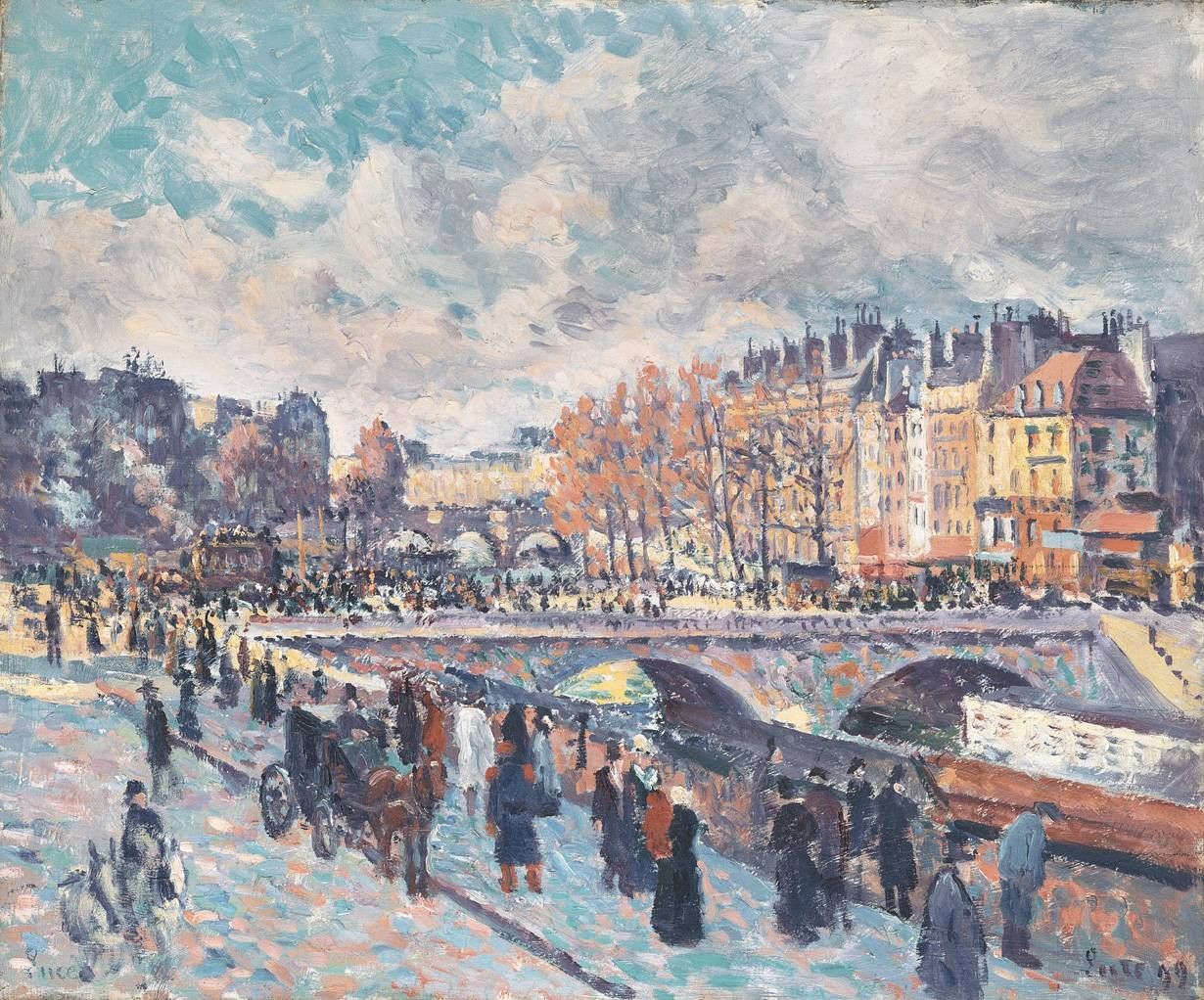 Seinequai in Paris - Maximilien Luce image 1 reproduction artisanale de tableau