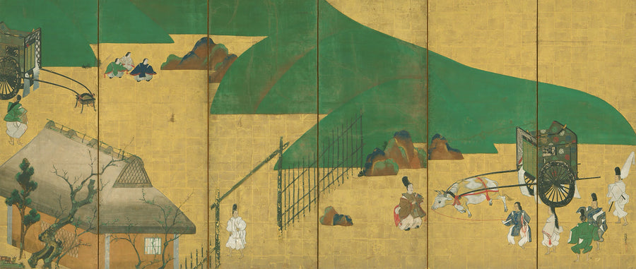 Sekiya et Miotsukushi, scènes du Dit du Genji - Tawaraya Sōtatsu