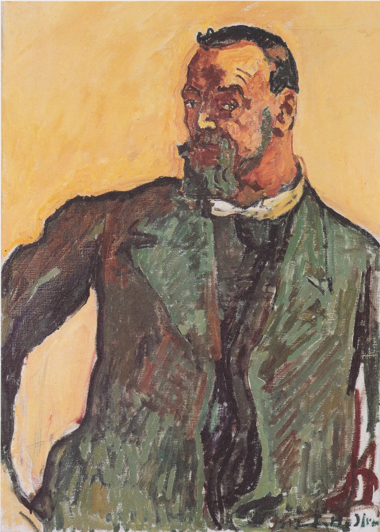 Selbstbildnis mit grünem Kittel - Ferdinand Hodler image 1 reproduction de peinture à l’huile