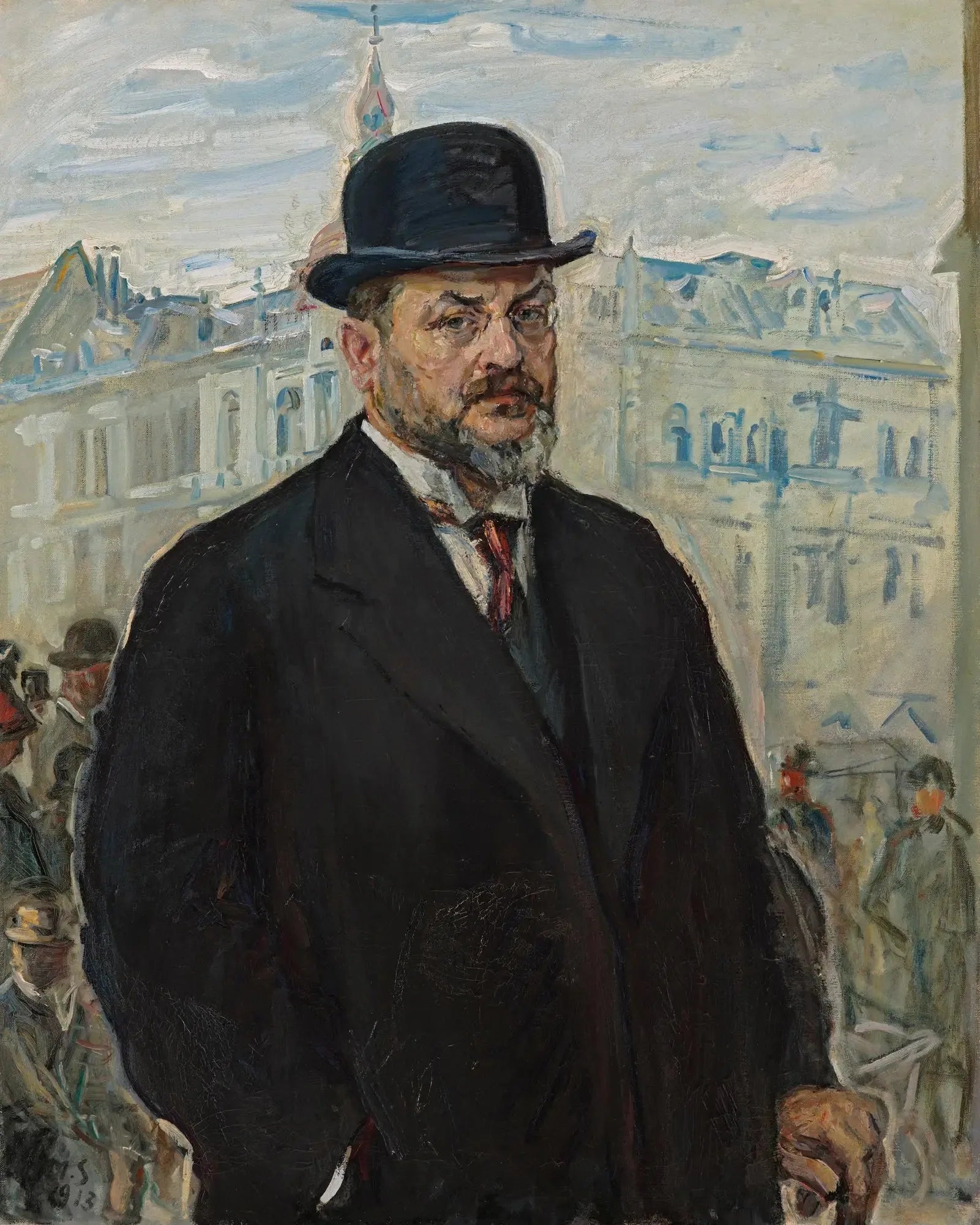 Selbstbildnis mit schwarzem Hut - Max Slevogt image 1 reproduction de peinture à l’huile