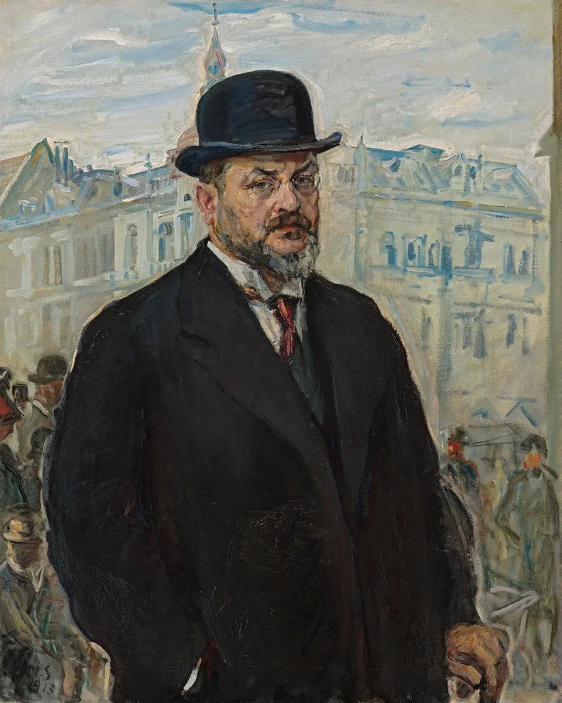 Selbstbildnis mit schwarzem Hut - Max Slevogt