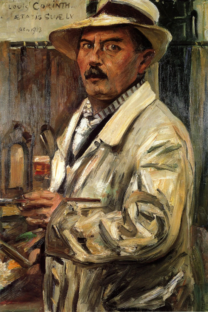 Selbstbildnis mit Strohhut - Lovis Corinth
